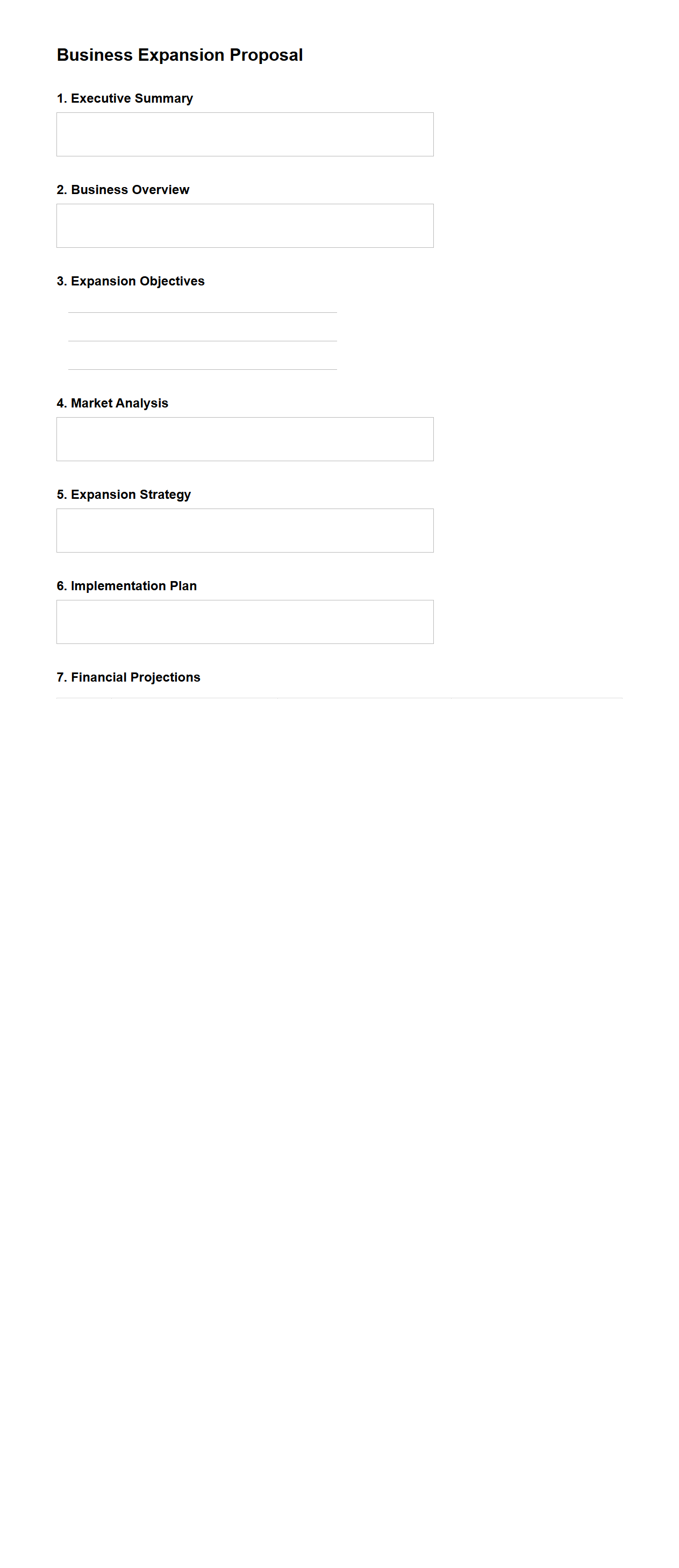 Blank Business Expansion Proposal Template