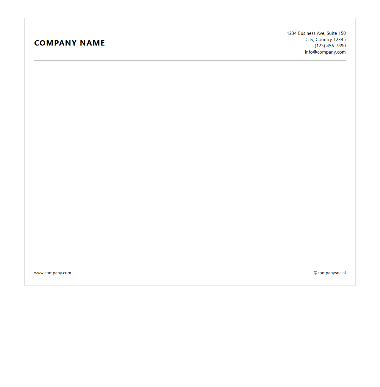Clean Office Letterhead Design for Company Correspondence