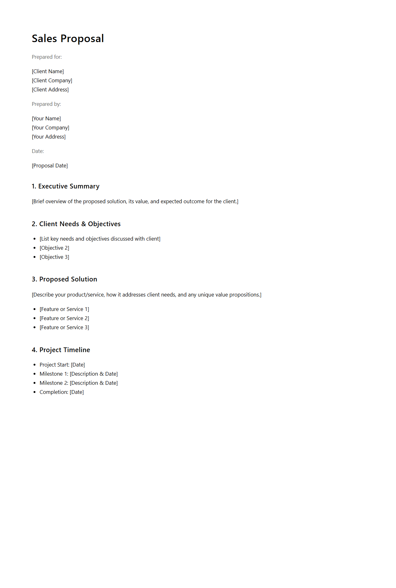 Customizable Sales Proposal Draft for Prospective Clients