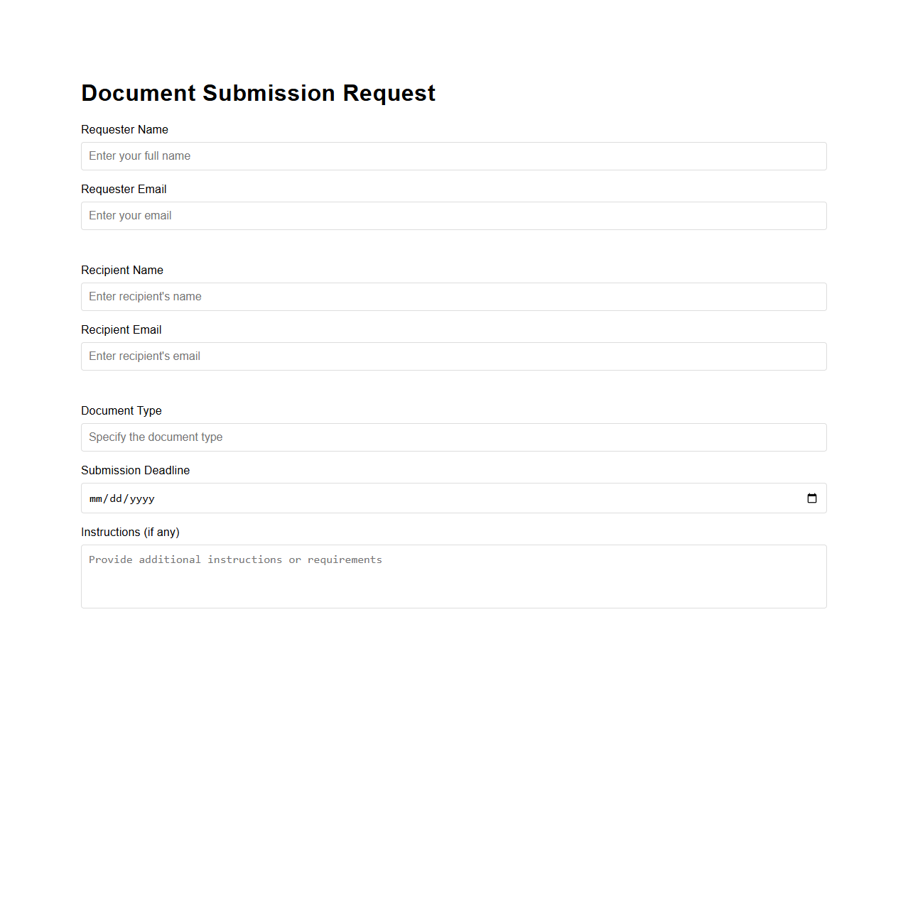 Document Submission Request Template