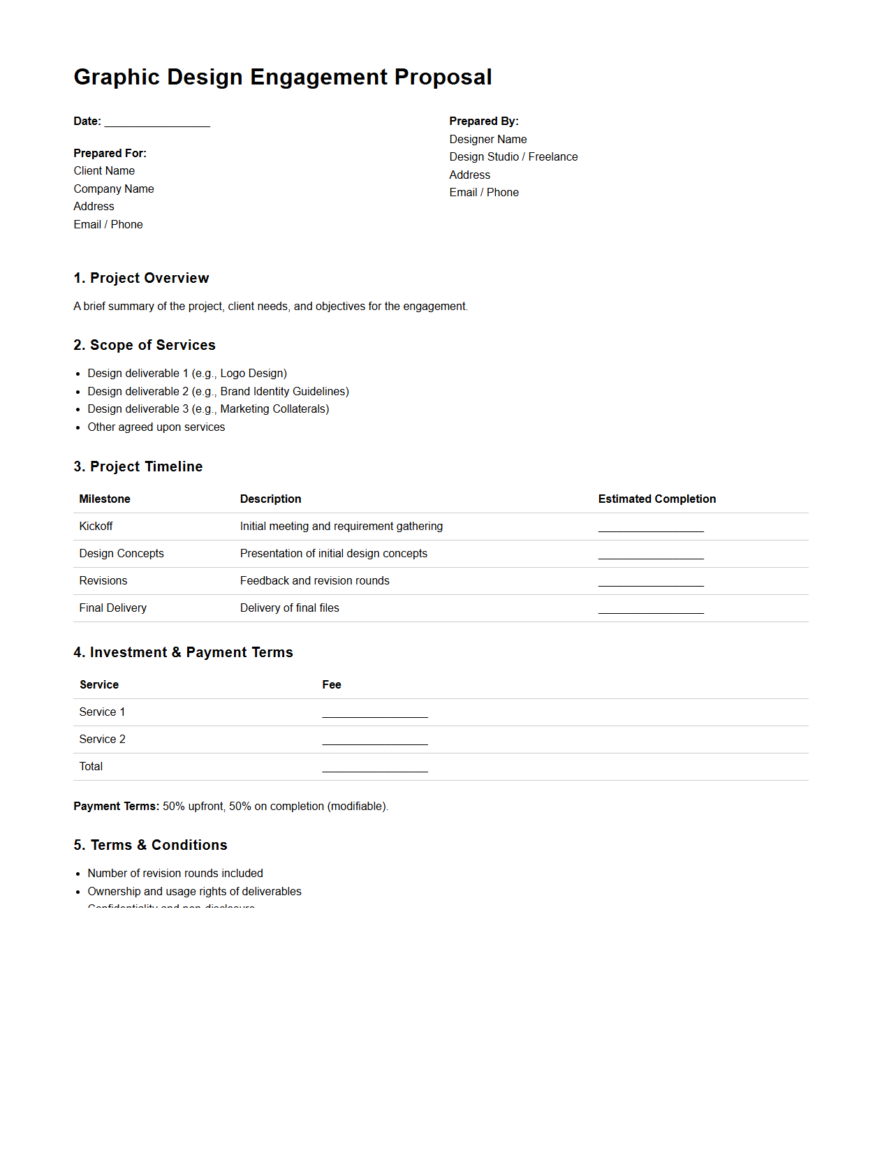 Graphic Design Engagement Proposal Format