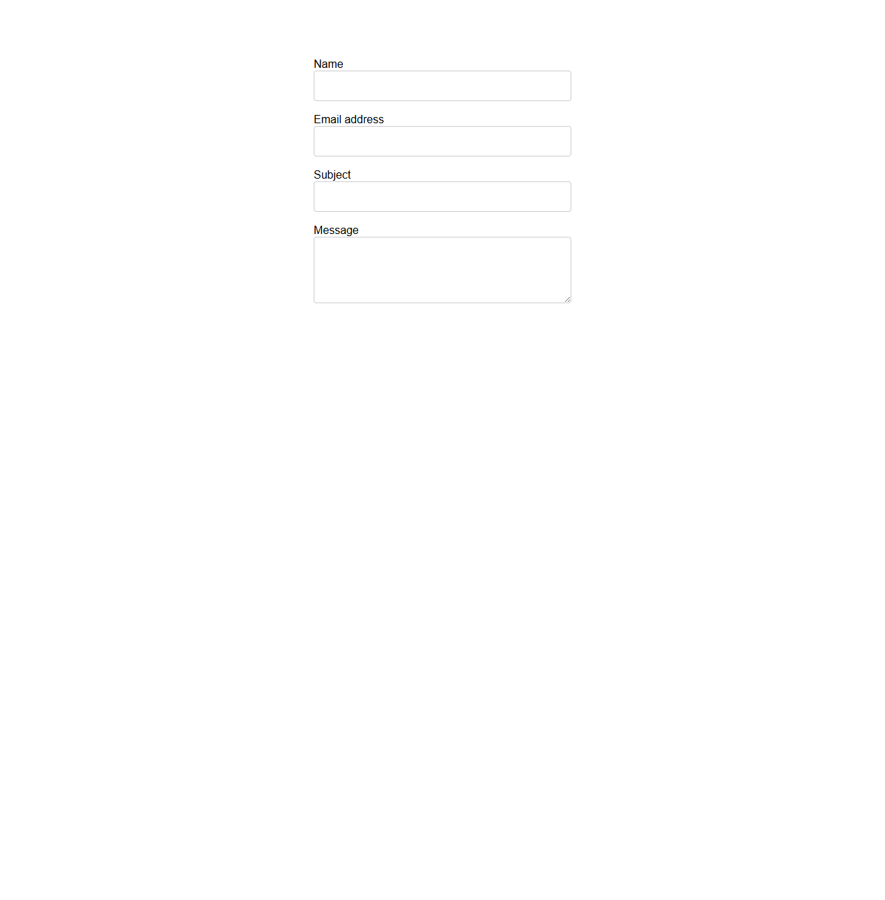 Responsive Email Contact Form Structure