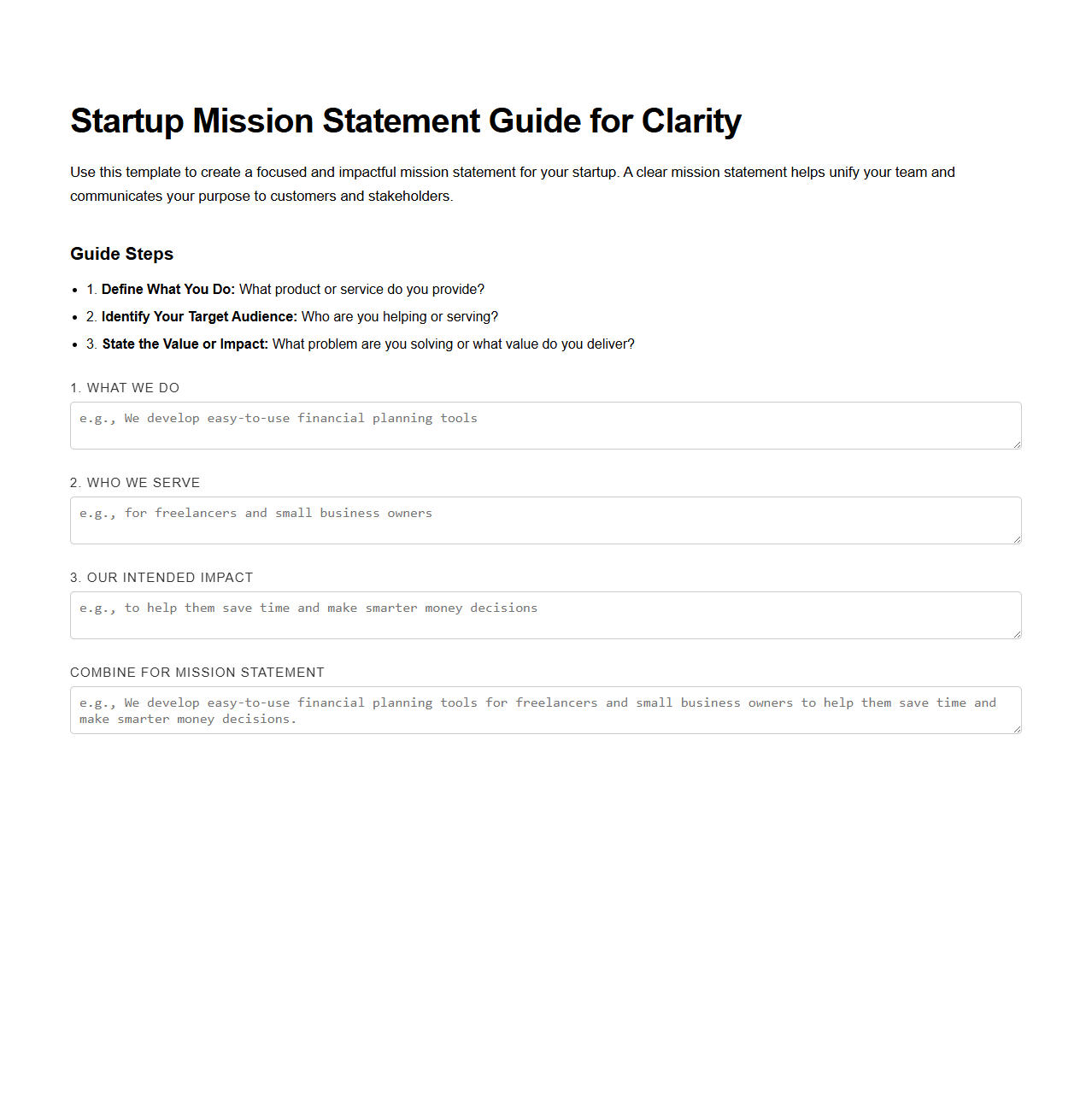 Startup Mission Statement Guide for Clarity