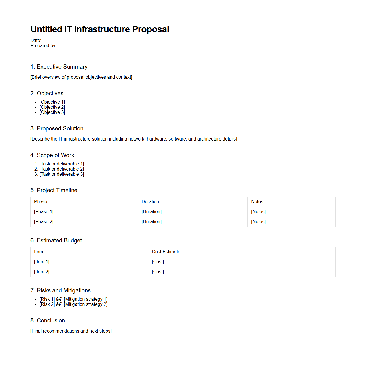 Untitled IT Infrastructure Proposal Layout