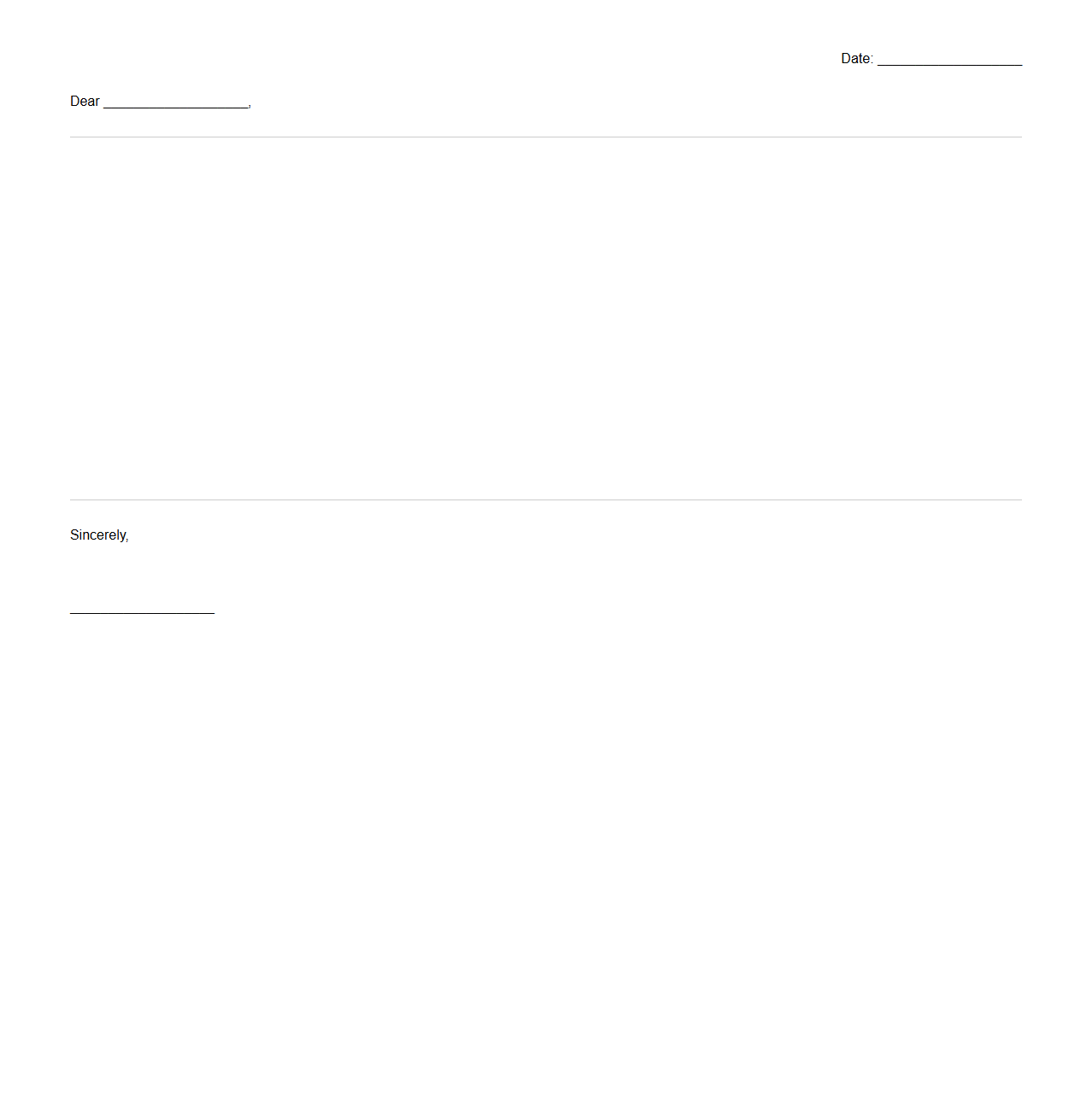 Blank Pen Pal Letter Layout