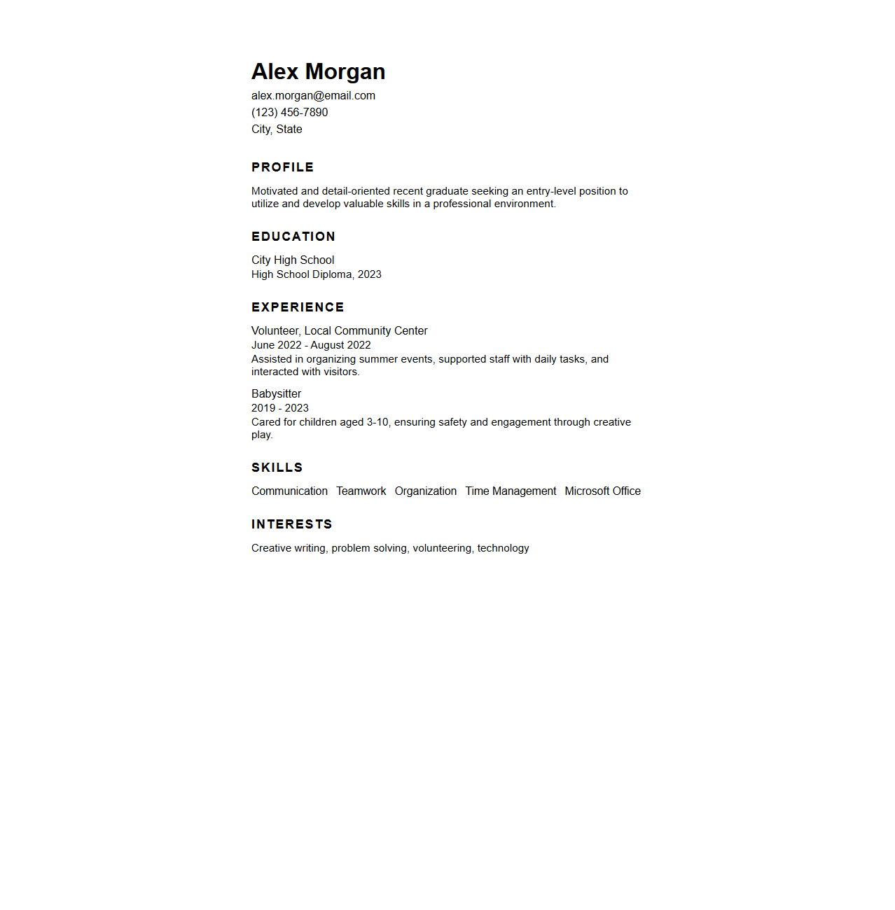 Minimalist Resume Design for First-Time Job Seekers