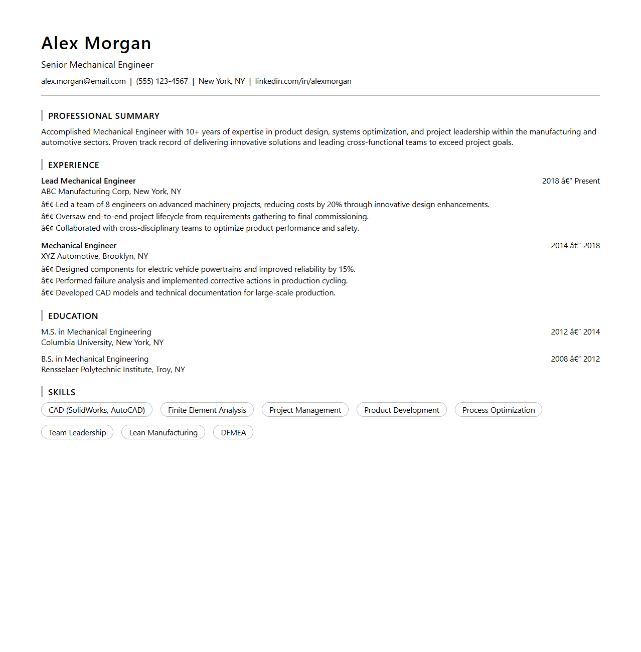 Expert Industry Resume Design