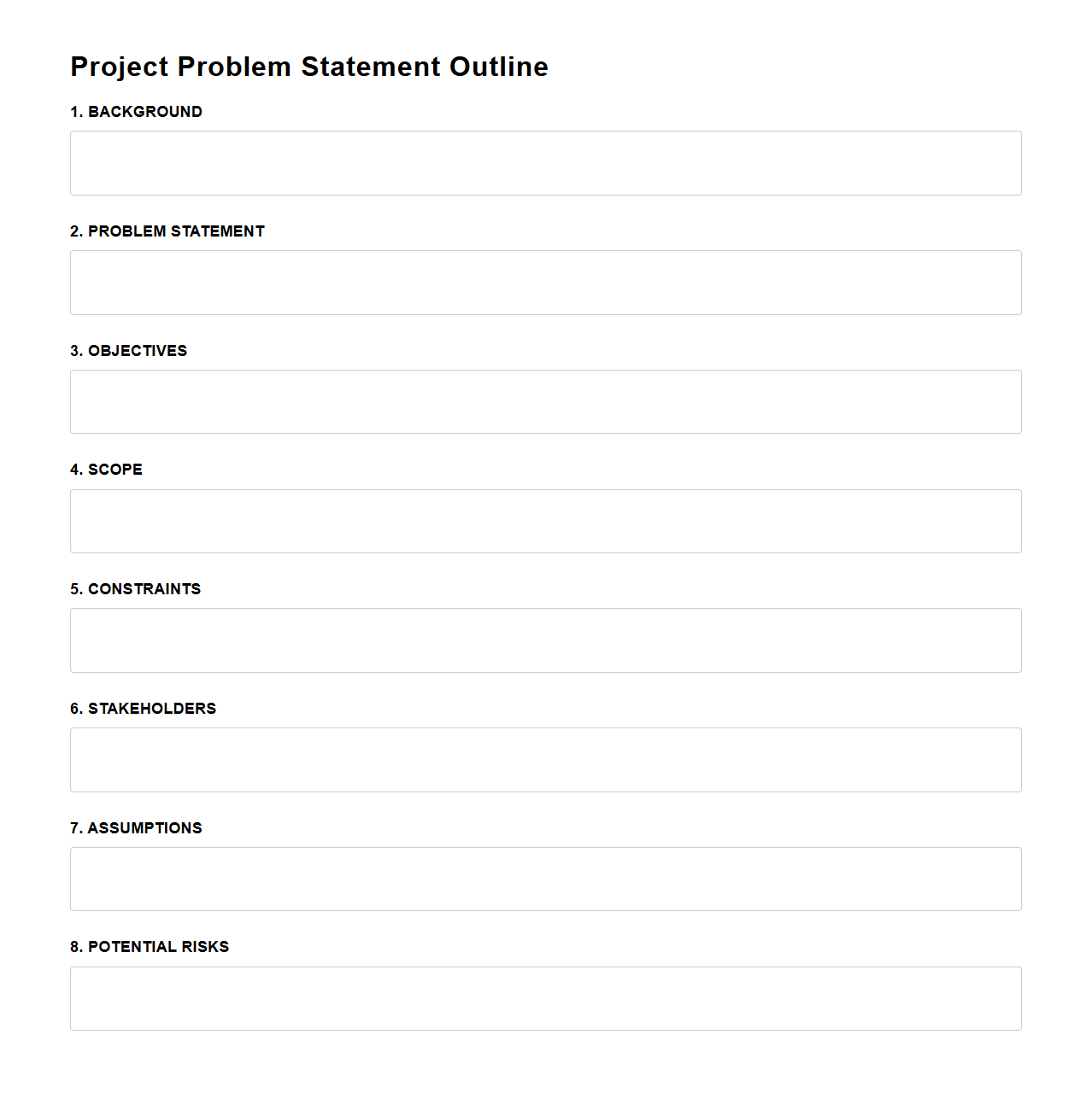 Project Problem Statement Outline