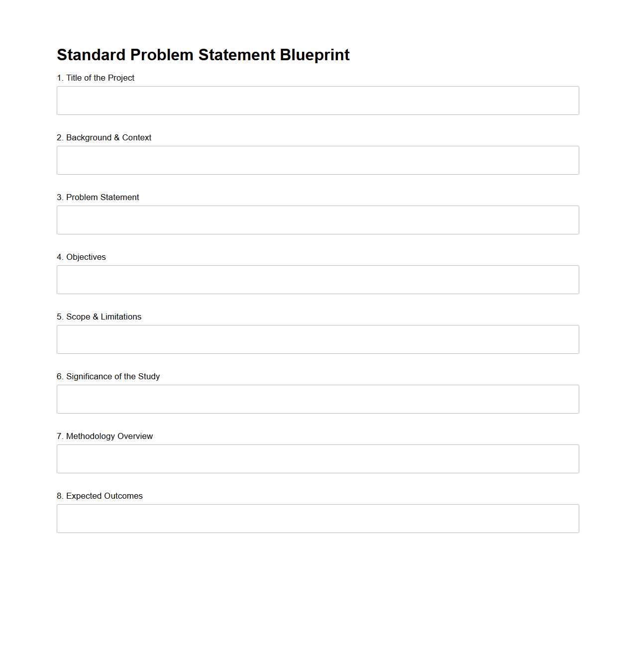 Standard Problem Statement Blueprint for Academic Projects