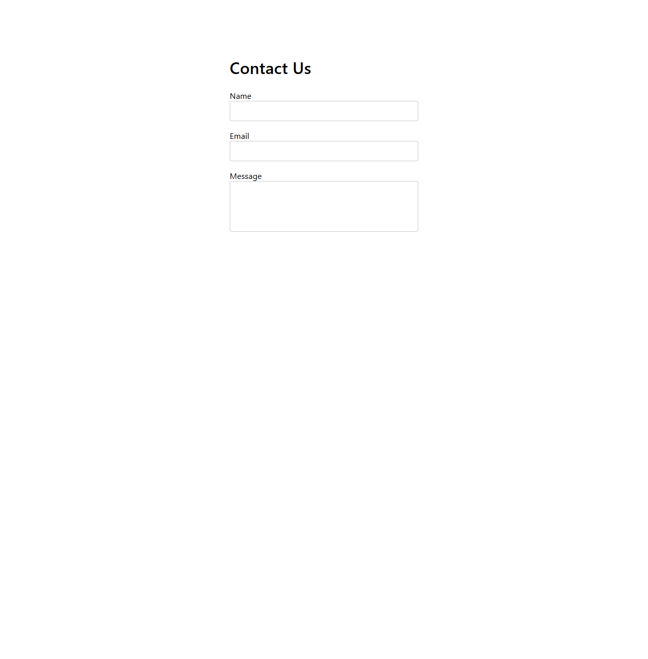 Clean Contact Us Page Form Design