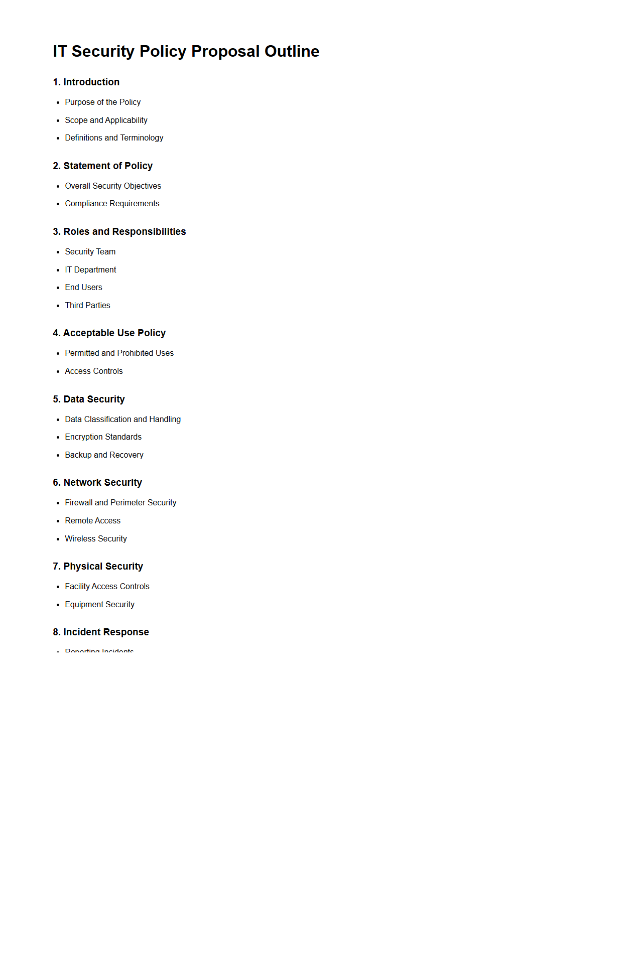 IT Security Policy Proposal Outline