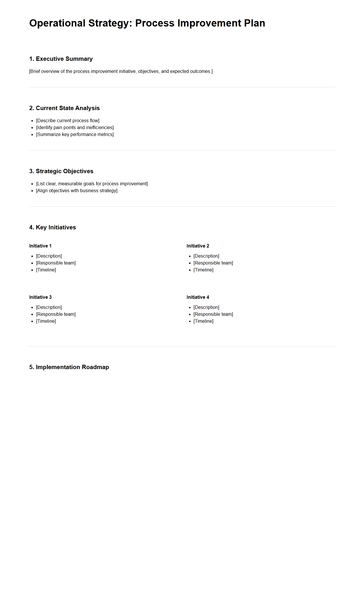 Operational Strategy Layout for Process Improvement