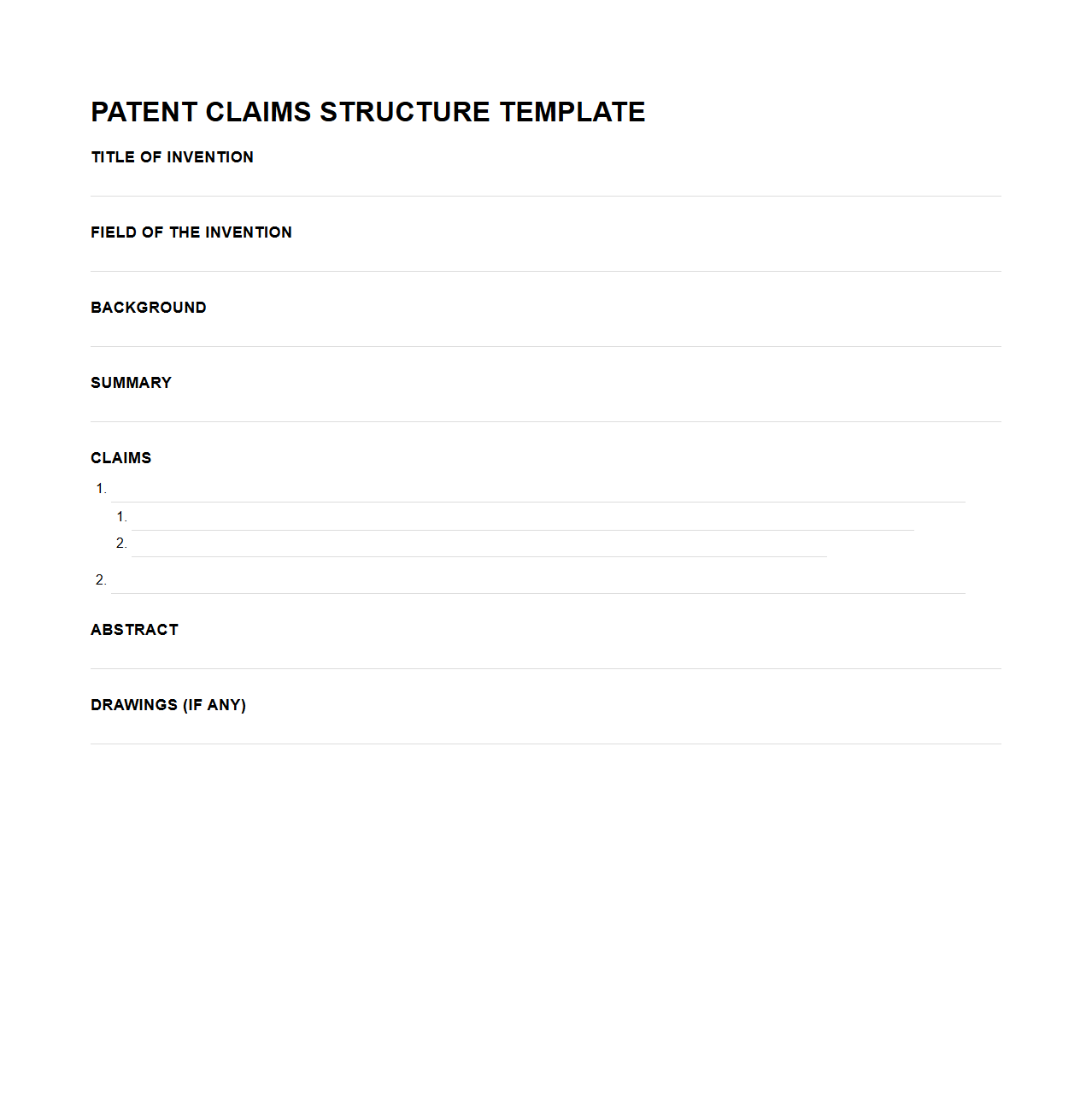 Patent Claims Structure Template