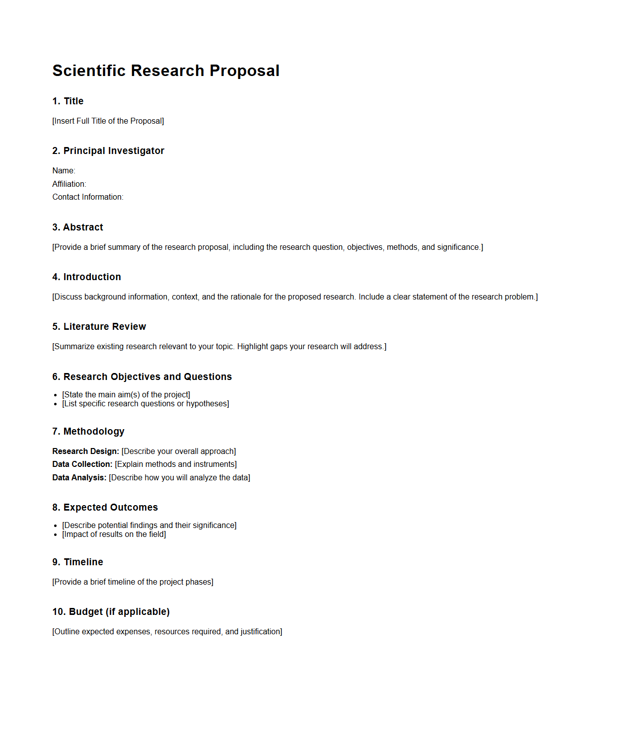 Scientific Research Proposal Document Sample