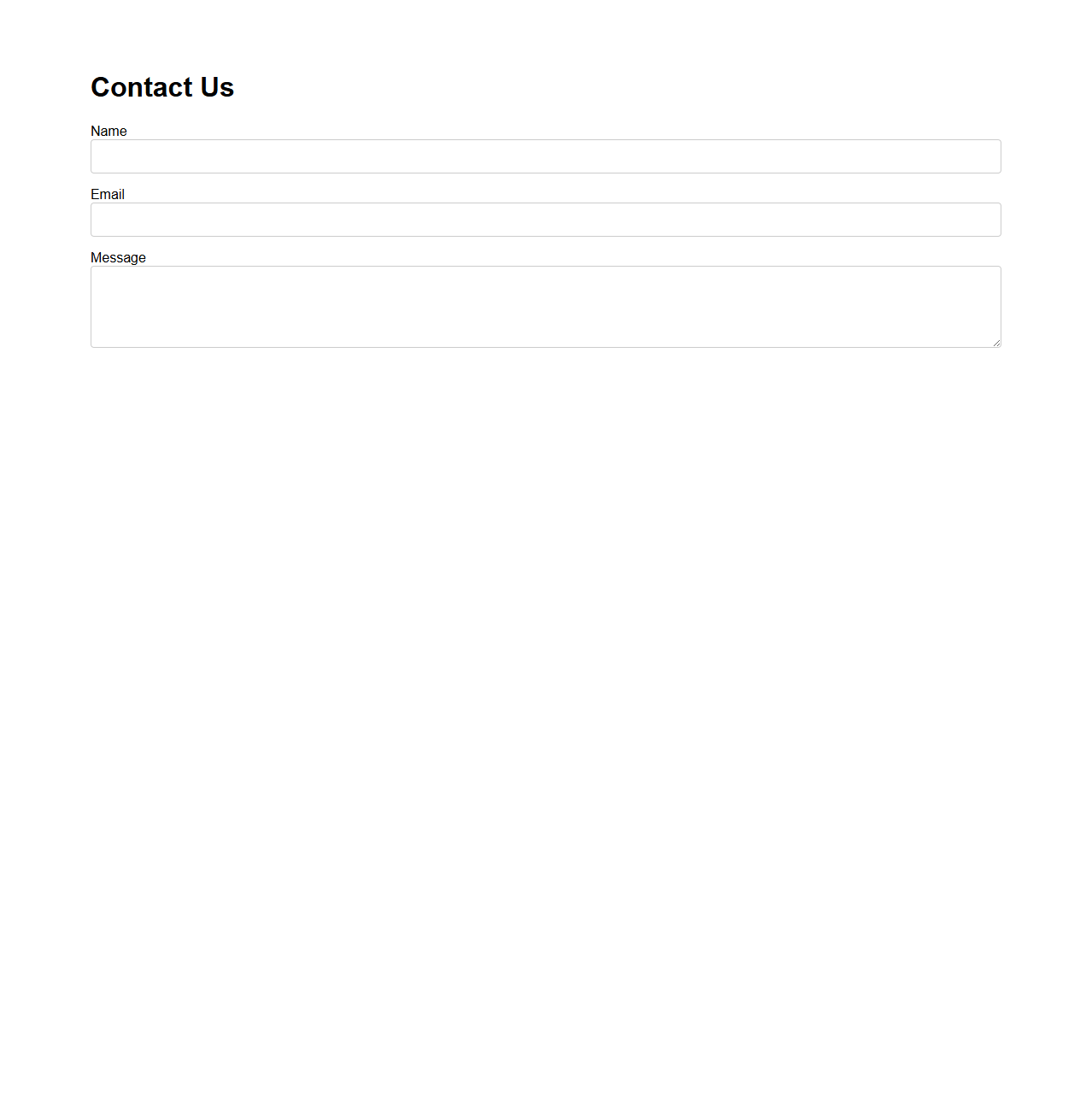 Simple Contact Us Form Template