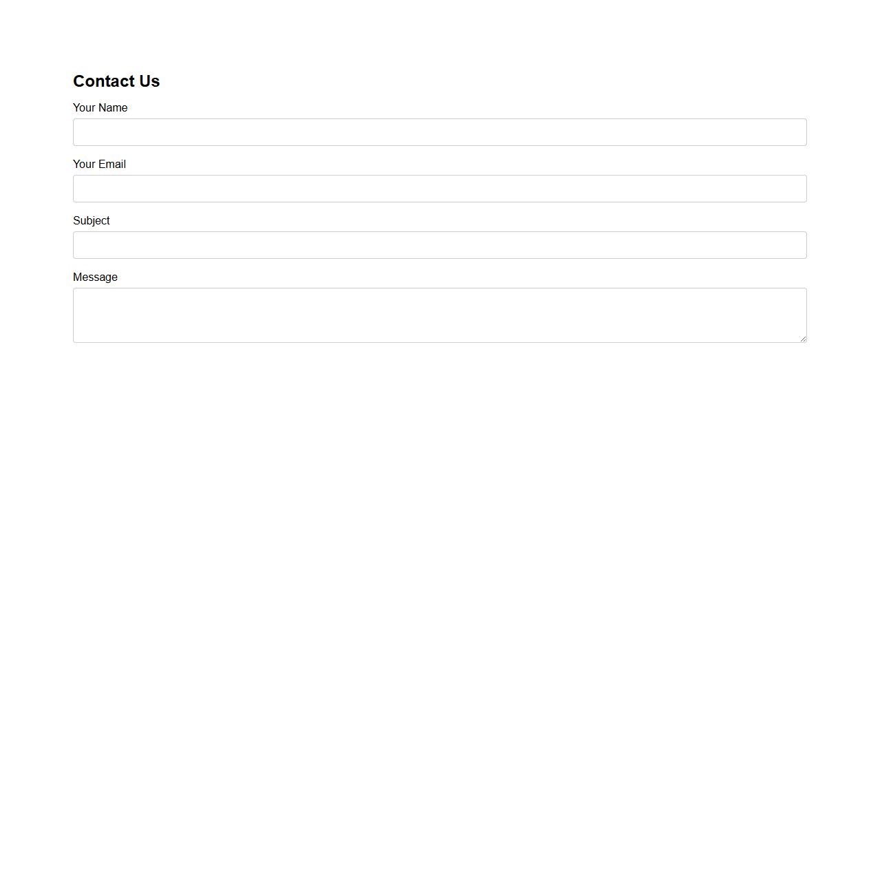 User-Friendly Website Contact Form Format