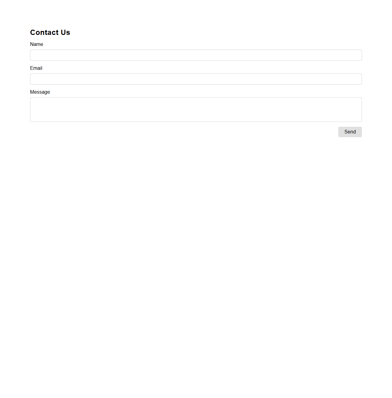 Compact Web Contact Interface Template