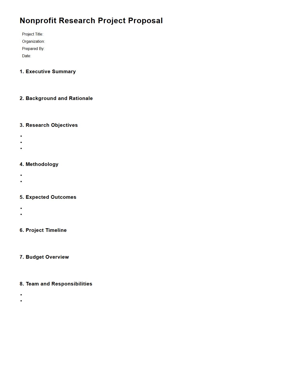 Nonprofit Research Project Proposal Layout