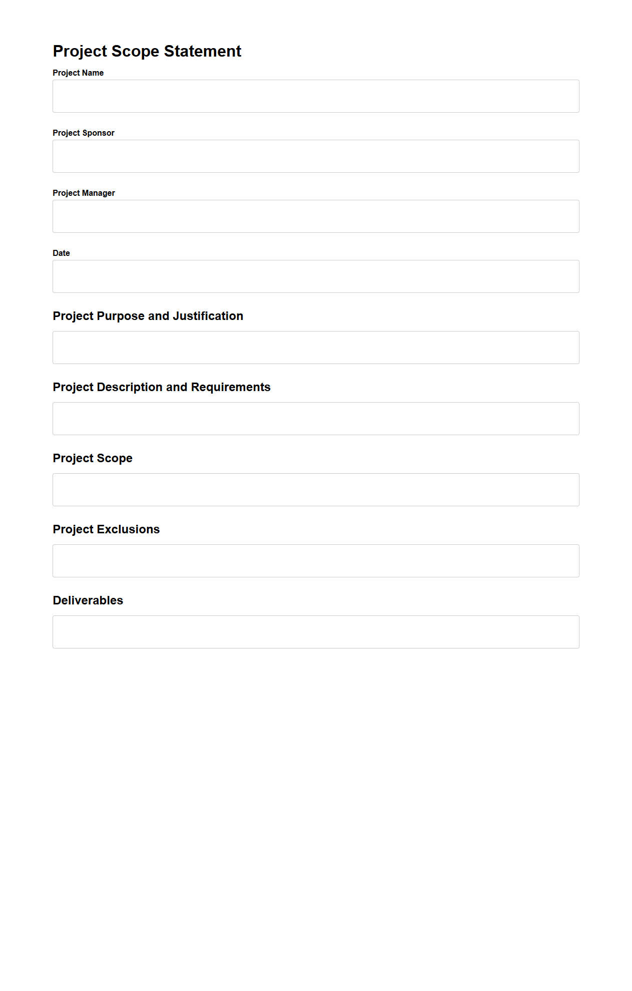 Project Scope Statement Document