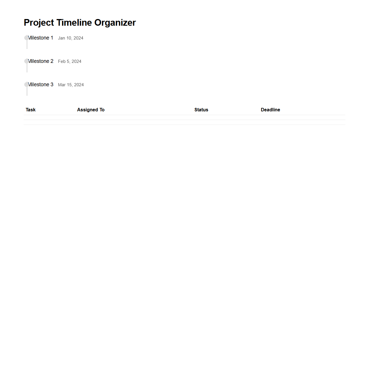 Project Timeline Organizer for Teams