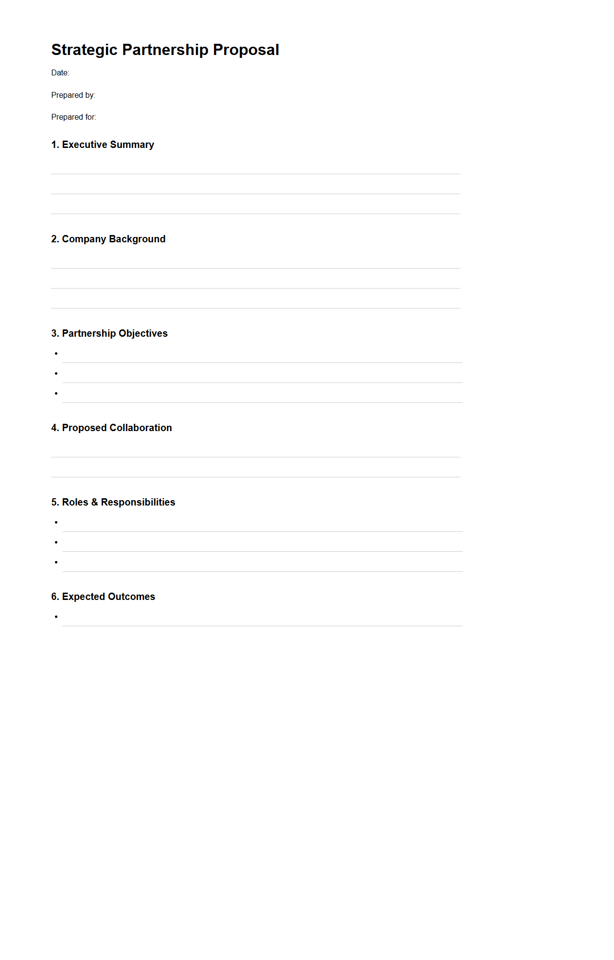Blank Strategic Partnership Proposal Template