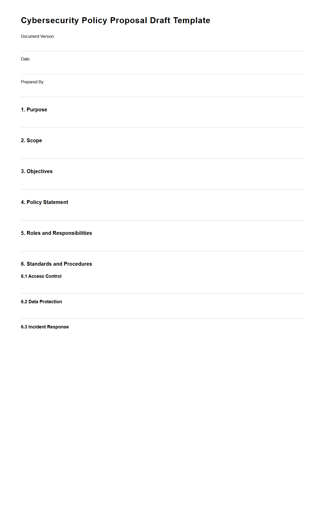 Cybersecurity Policy Proposal Draft Template