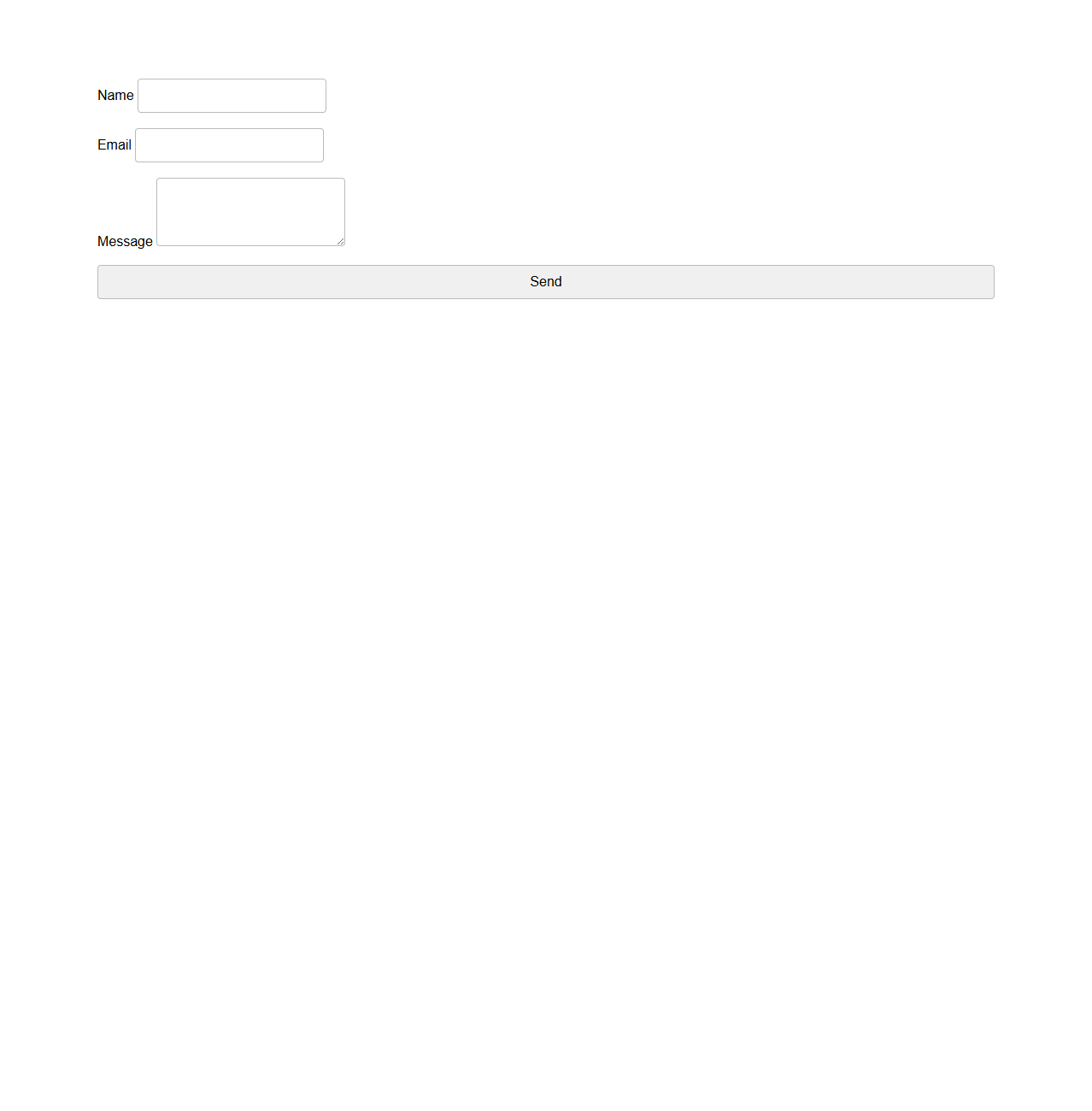 Minimalist Web Contact Submission Form