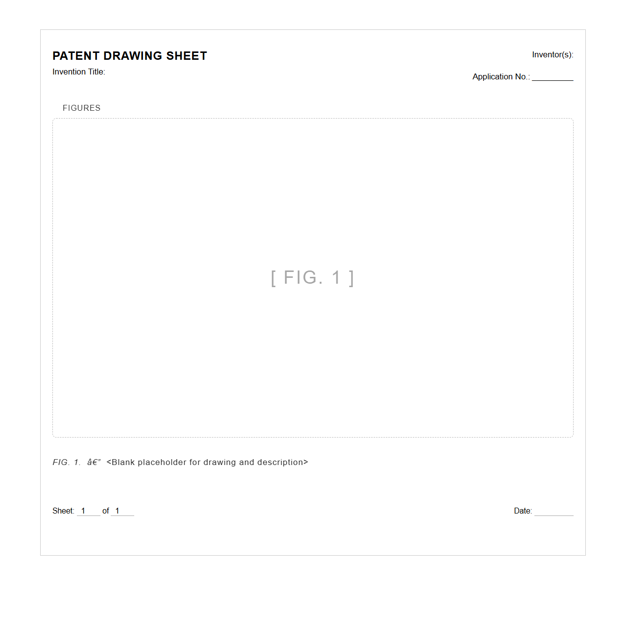 Patent Drawing and Figure Sheet for Invention Documentation