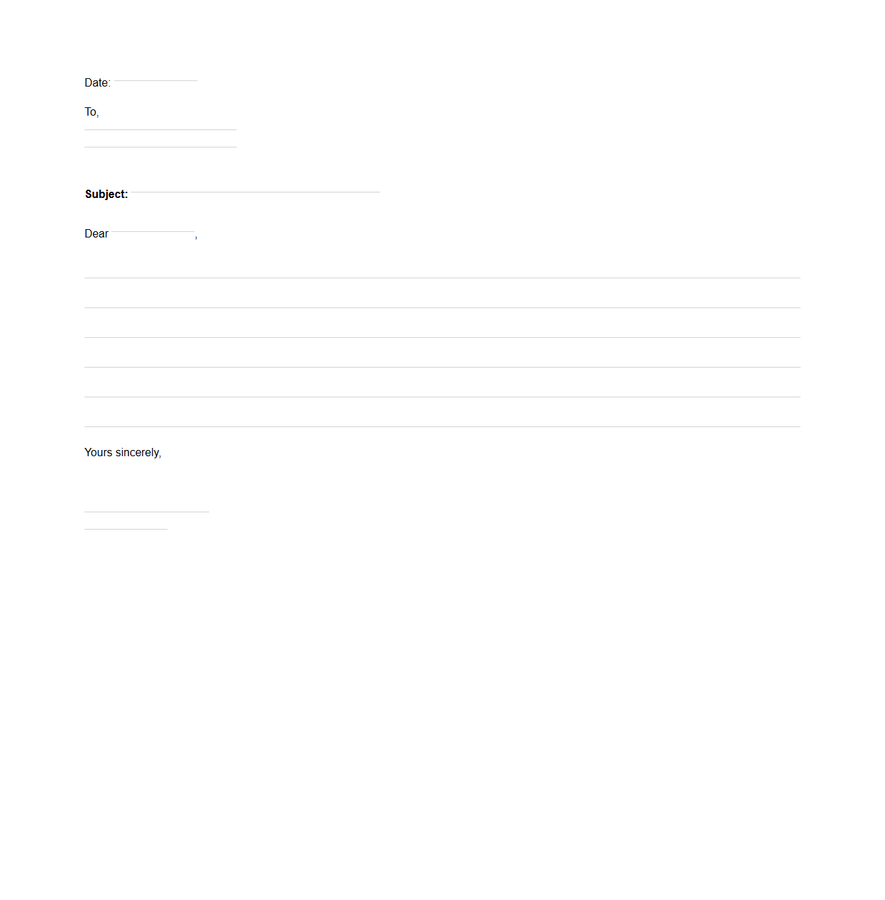 Apology Letter Blank Template