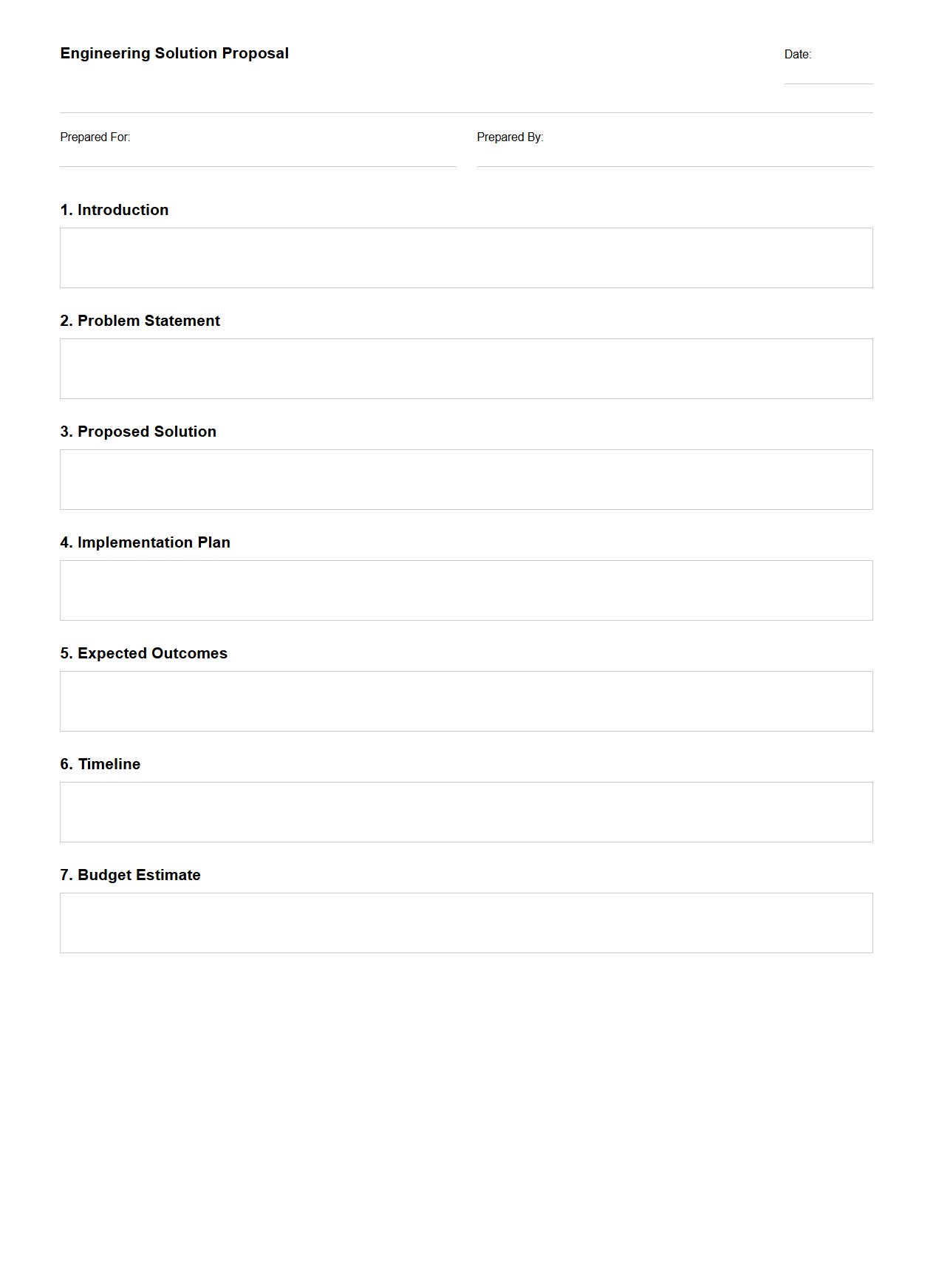 Blank Engineering Solution Proposal Format
