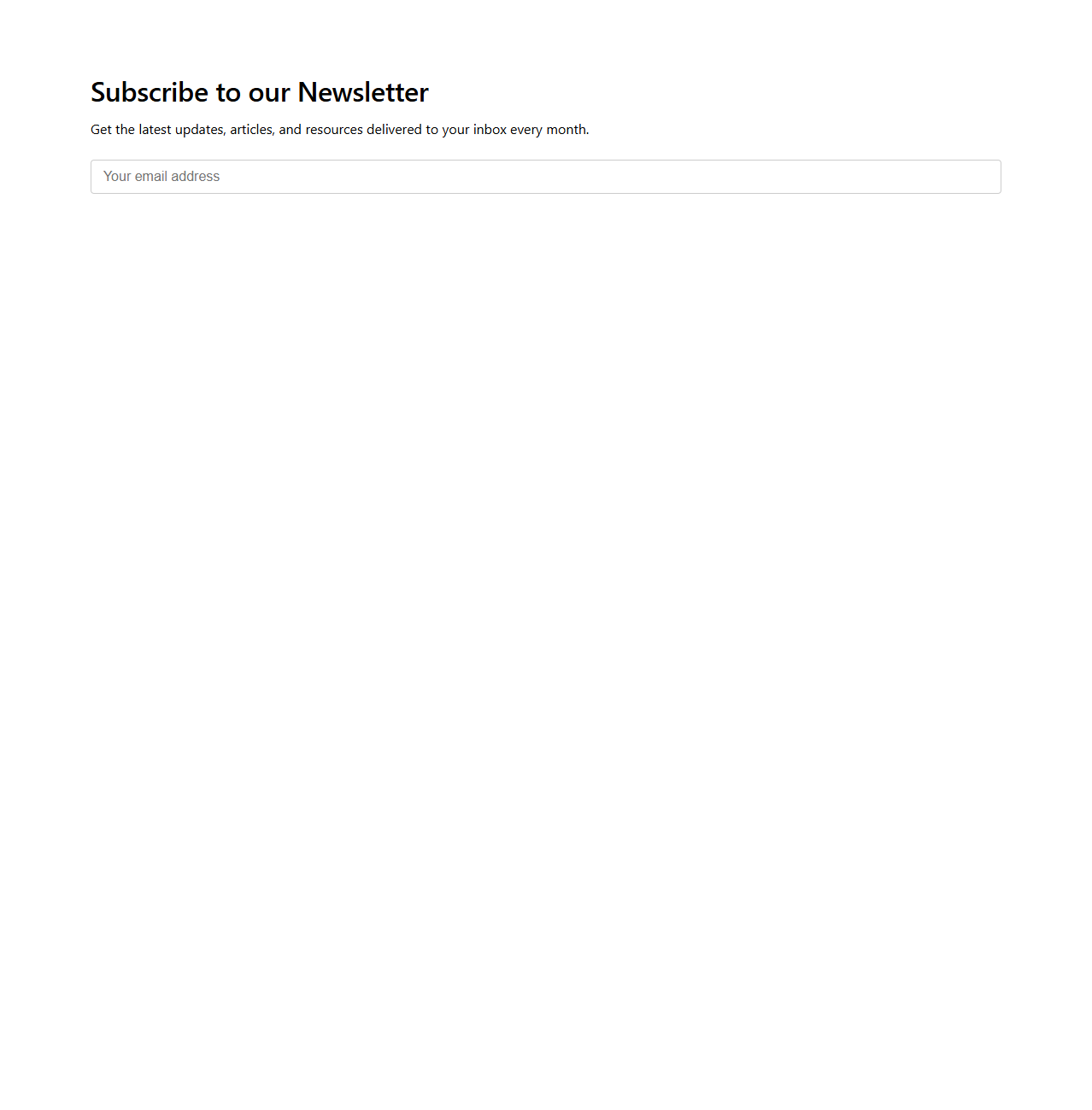 Clean Newsletter Subscription Template