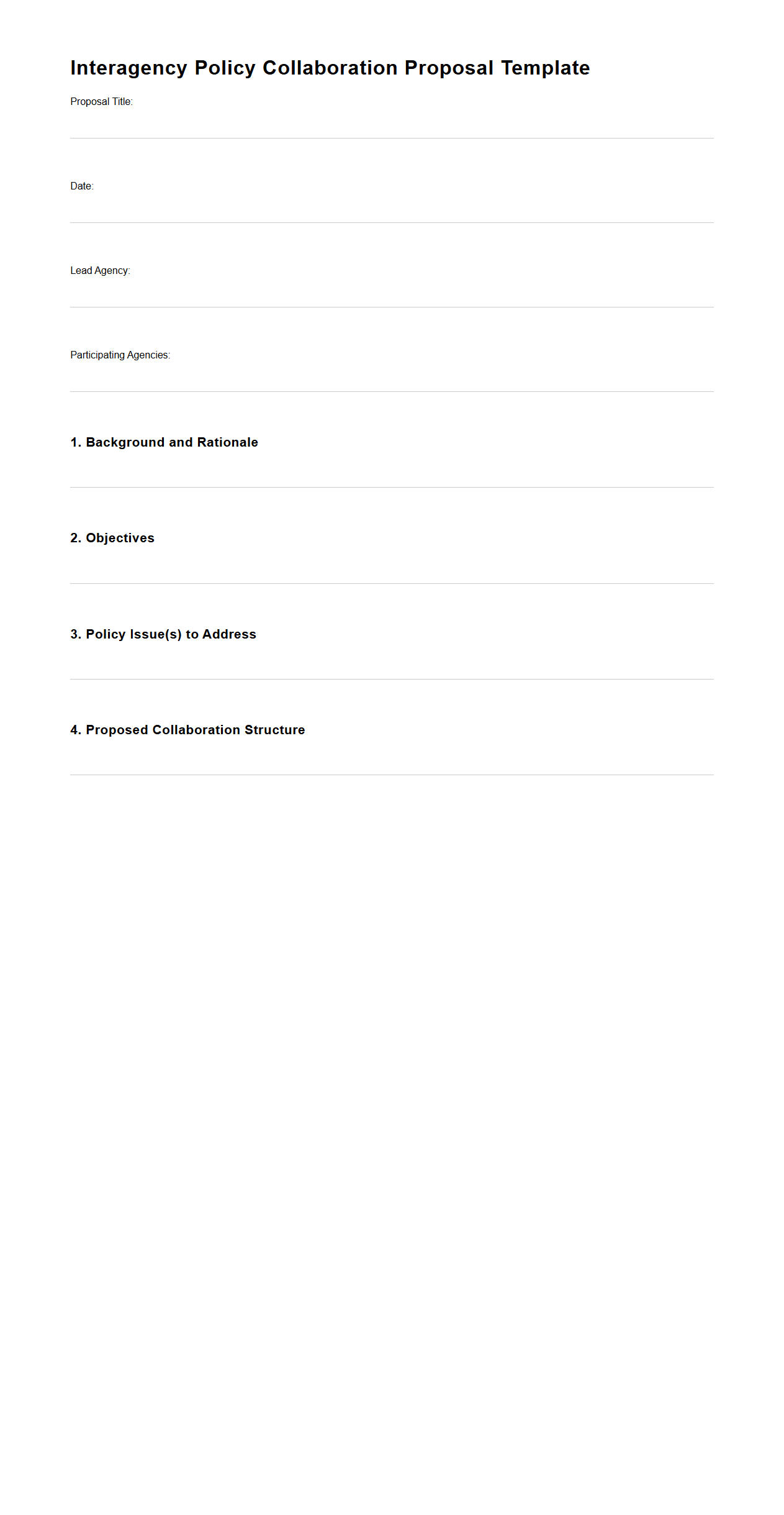 Interagency Policy Collaboration Proposal Template