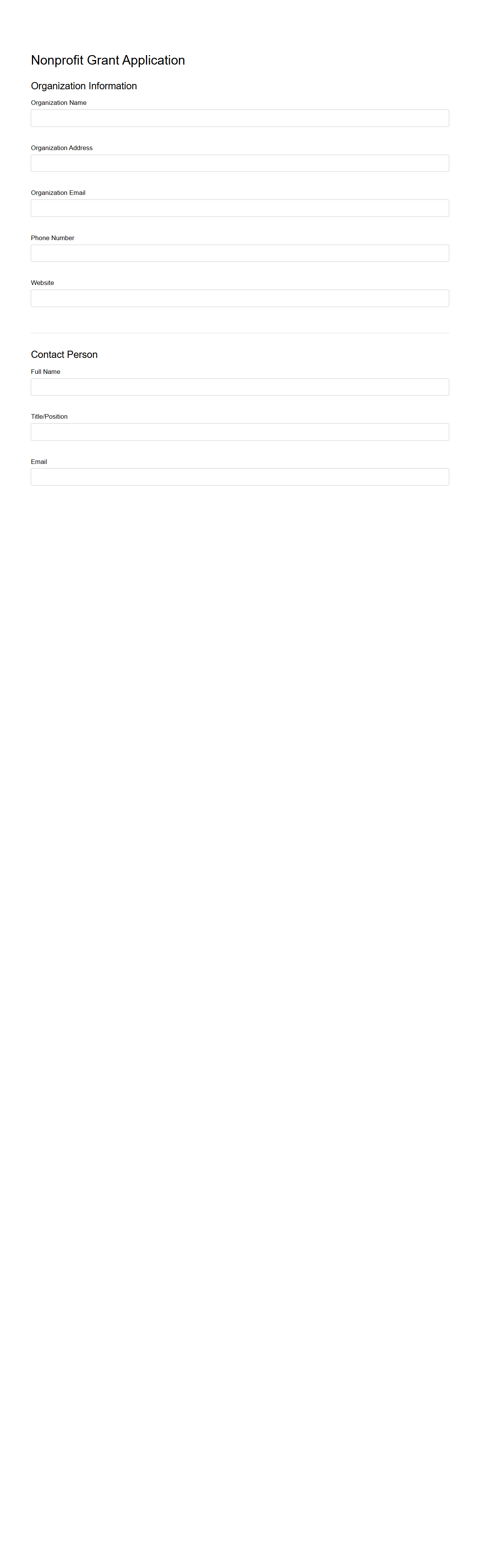 Nonprofit Grant Application Template