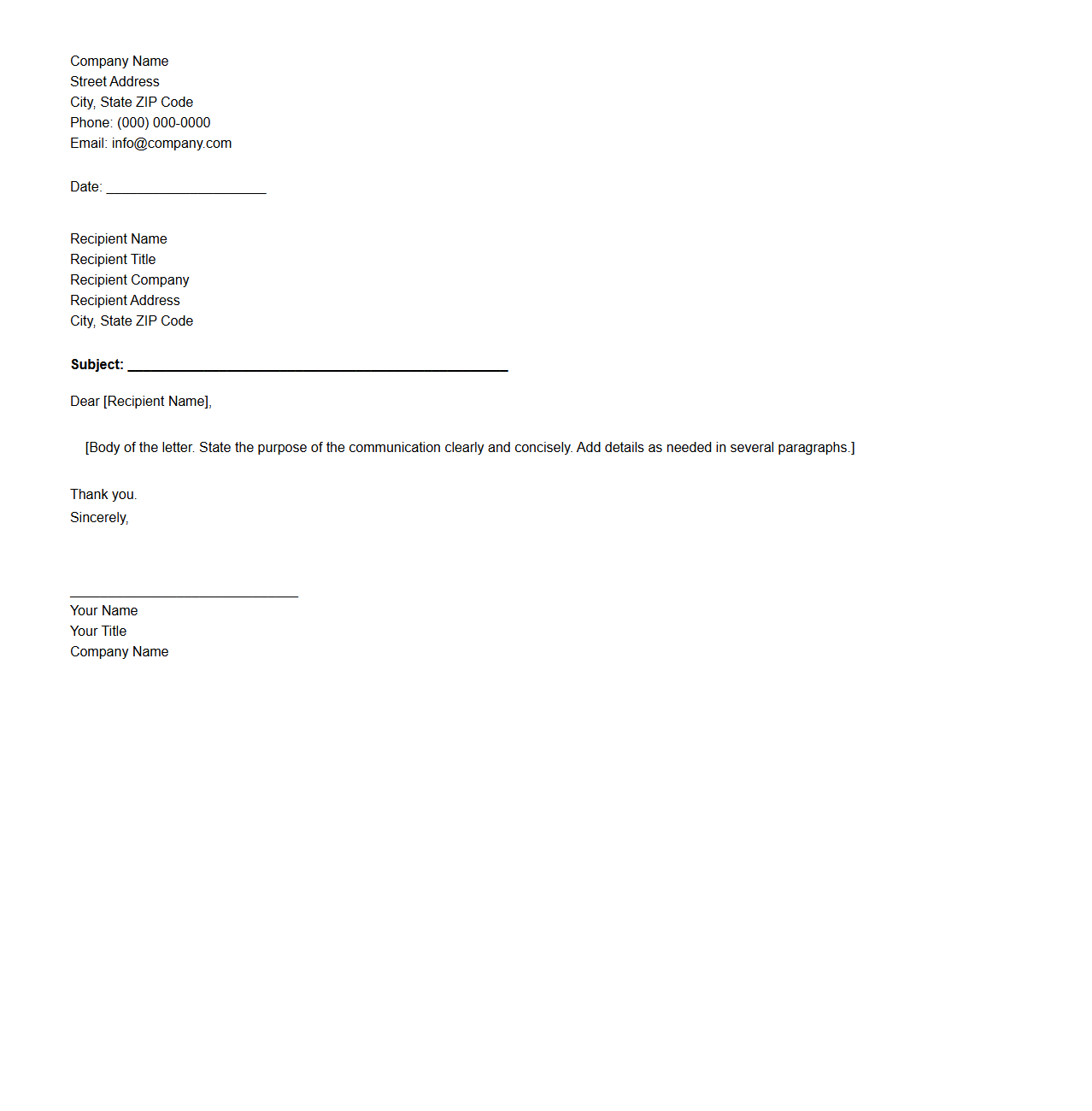 Official Business Communication Format