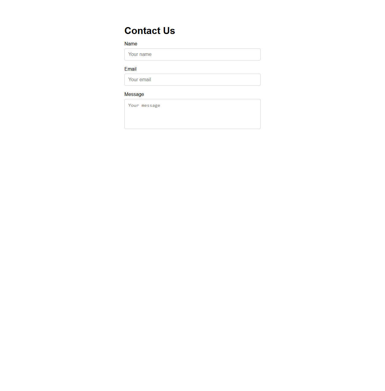 Responsive Contact Page Form Template