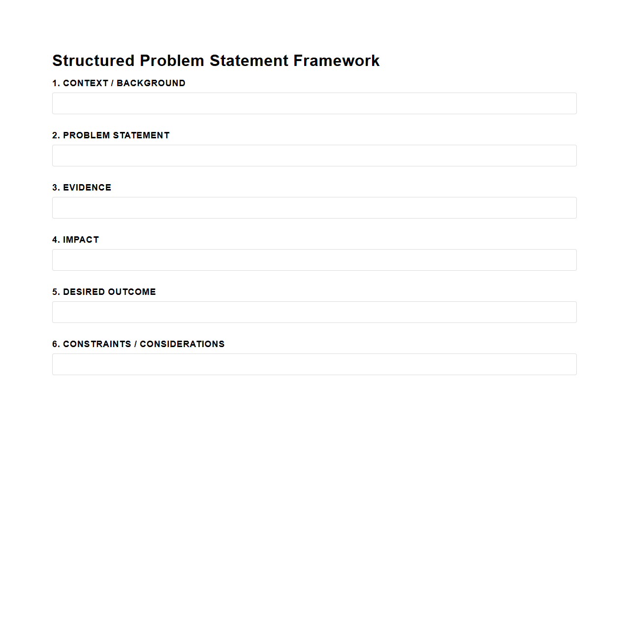Structured Problem Statement Framework