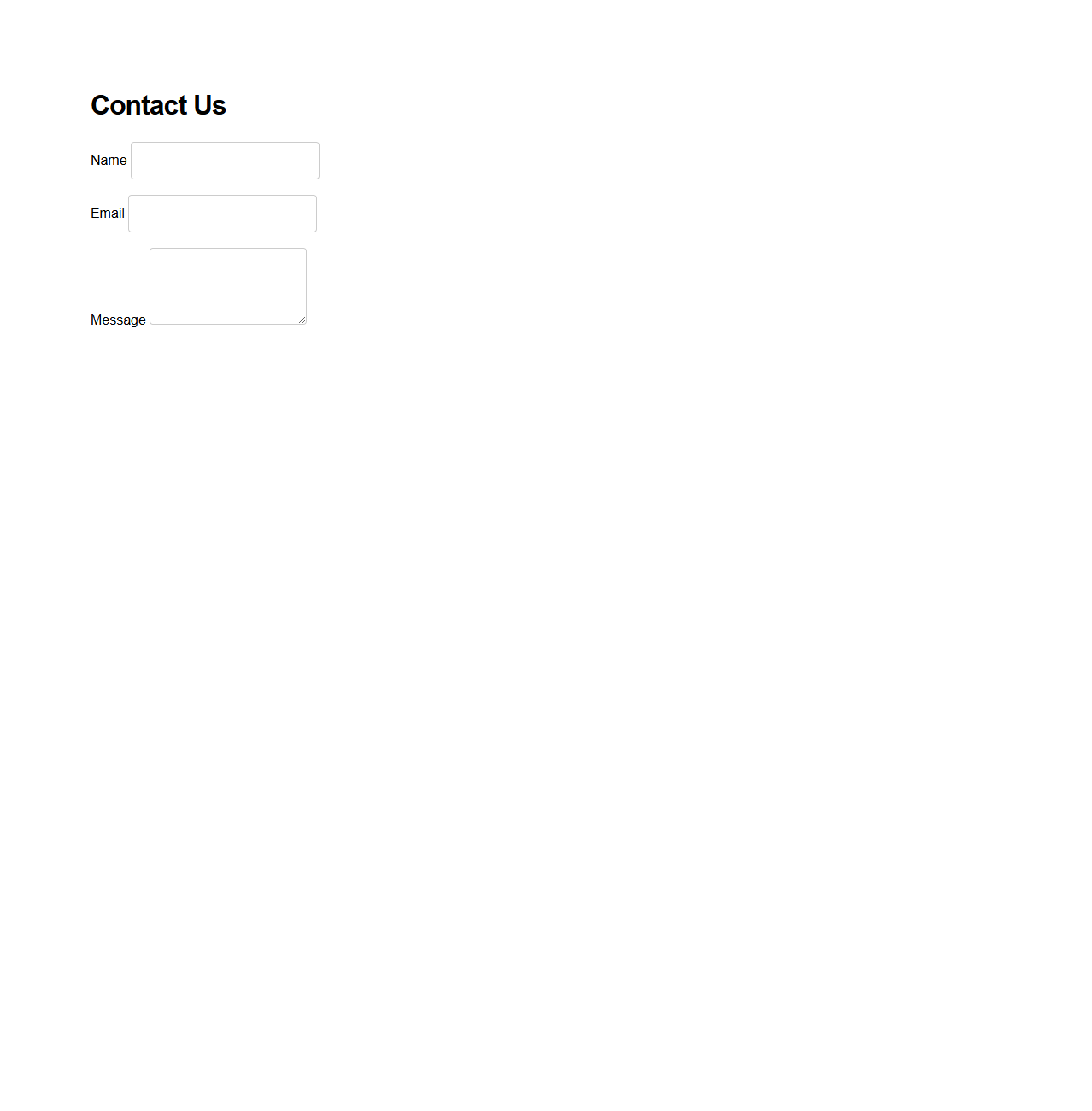 Basic Customer Contact Page Template