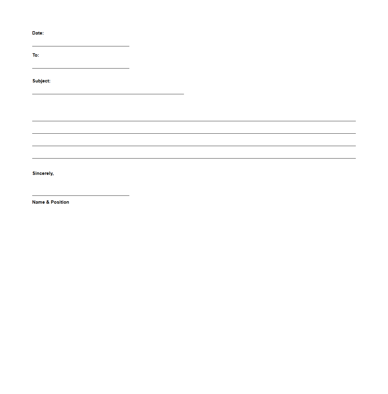 Blank Professional Apology Note Template