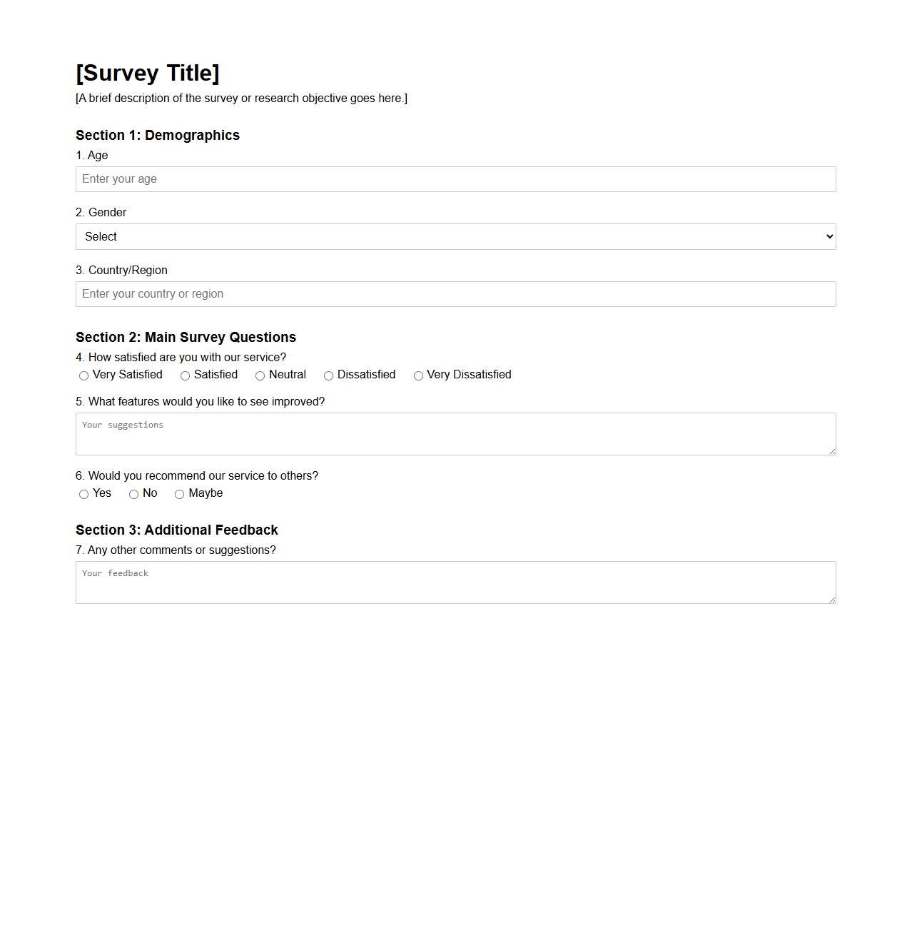 Customizable Research Survey Framework