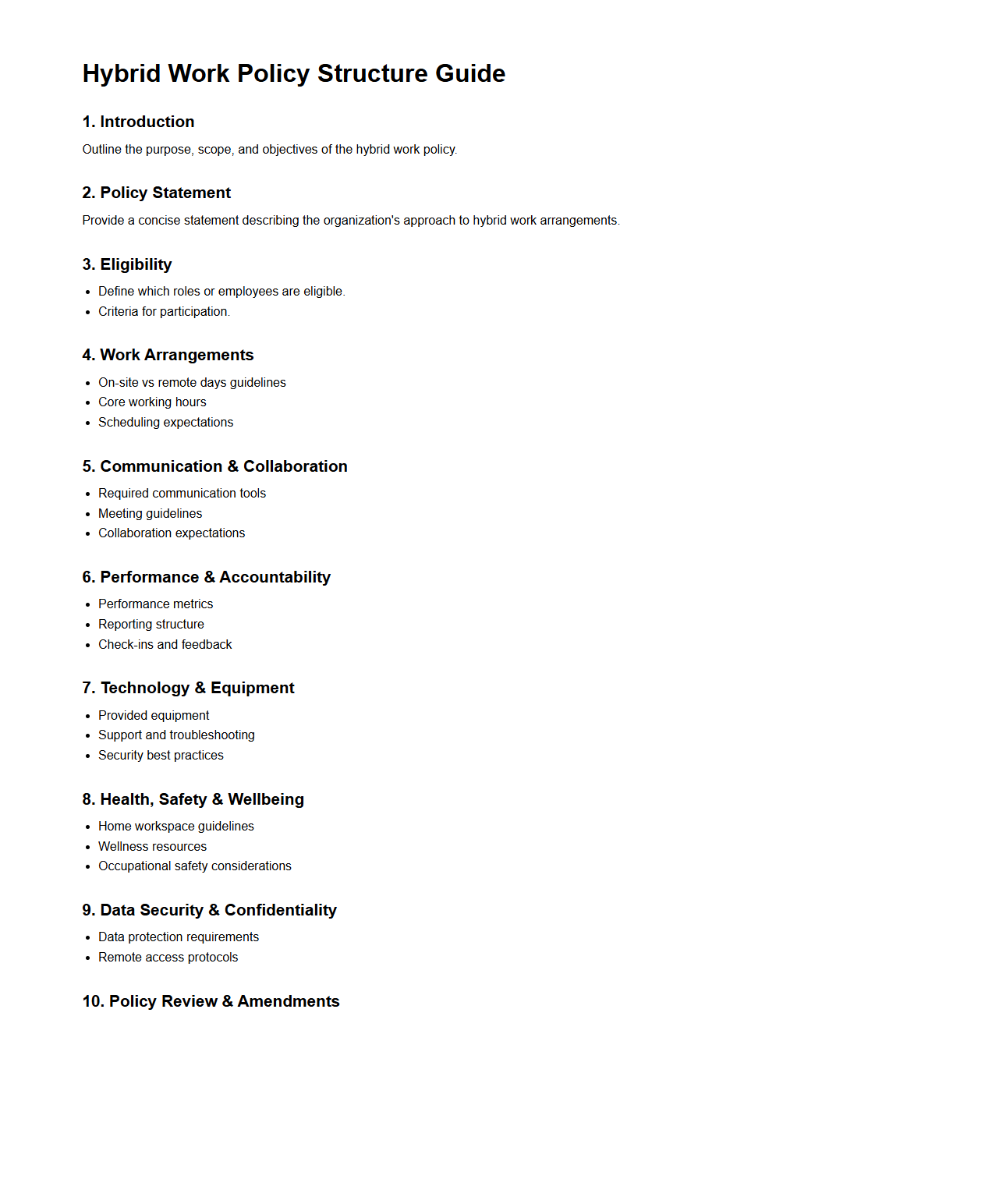 Hybrid Work Policy Structure Guide