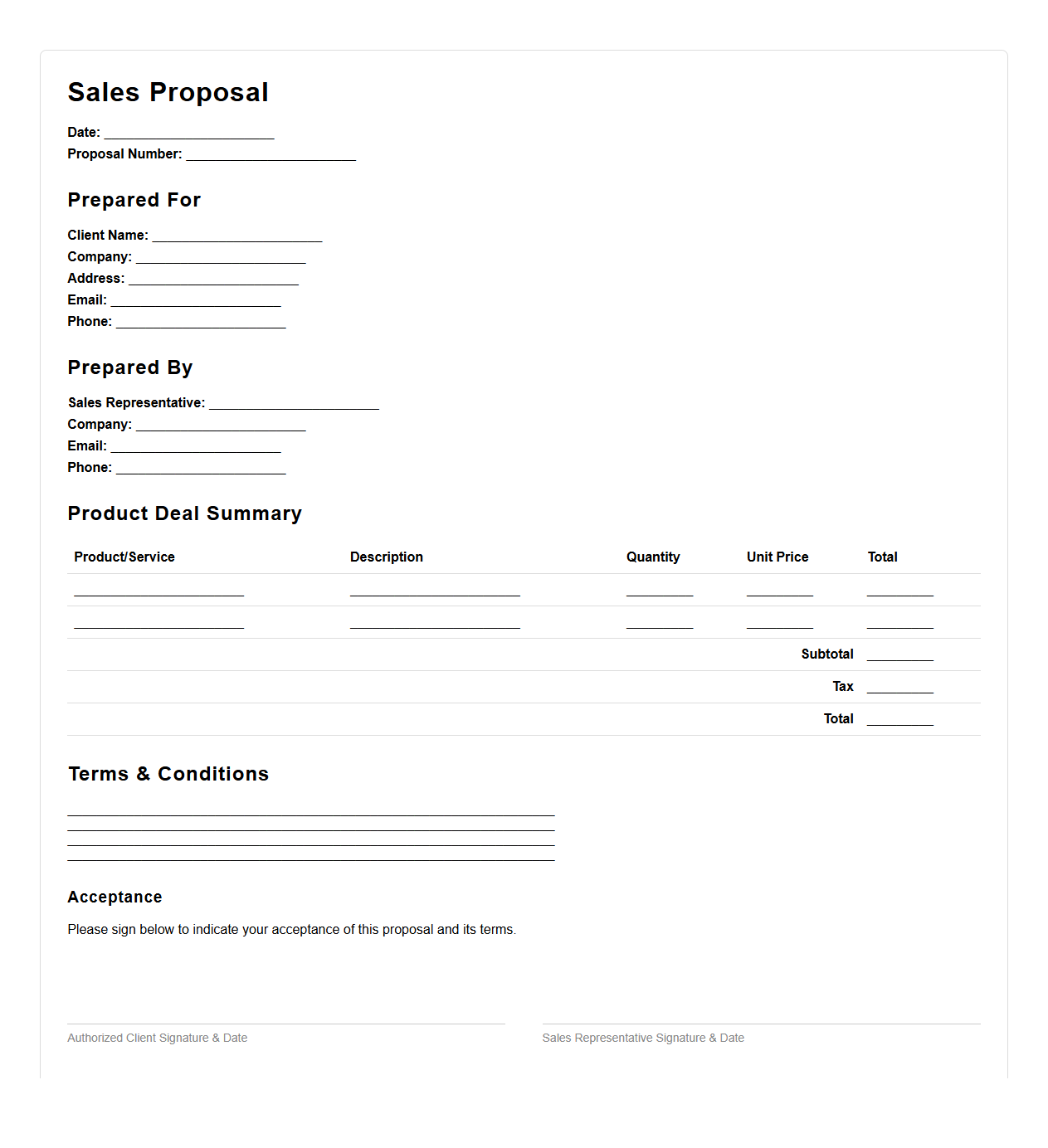 Professional Sales Proposal for Product Deals
