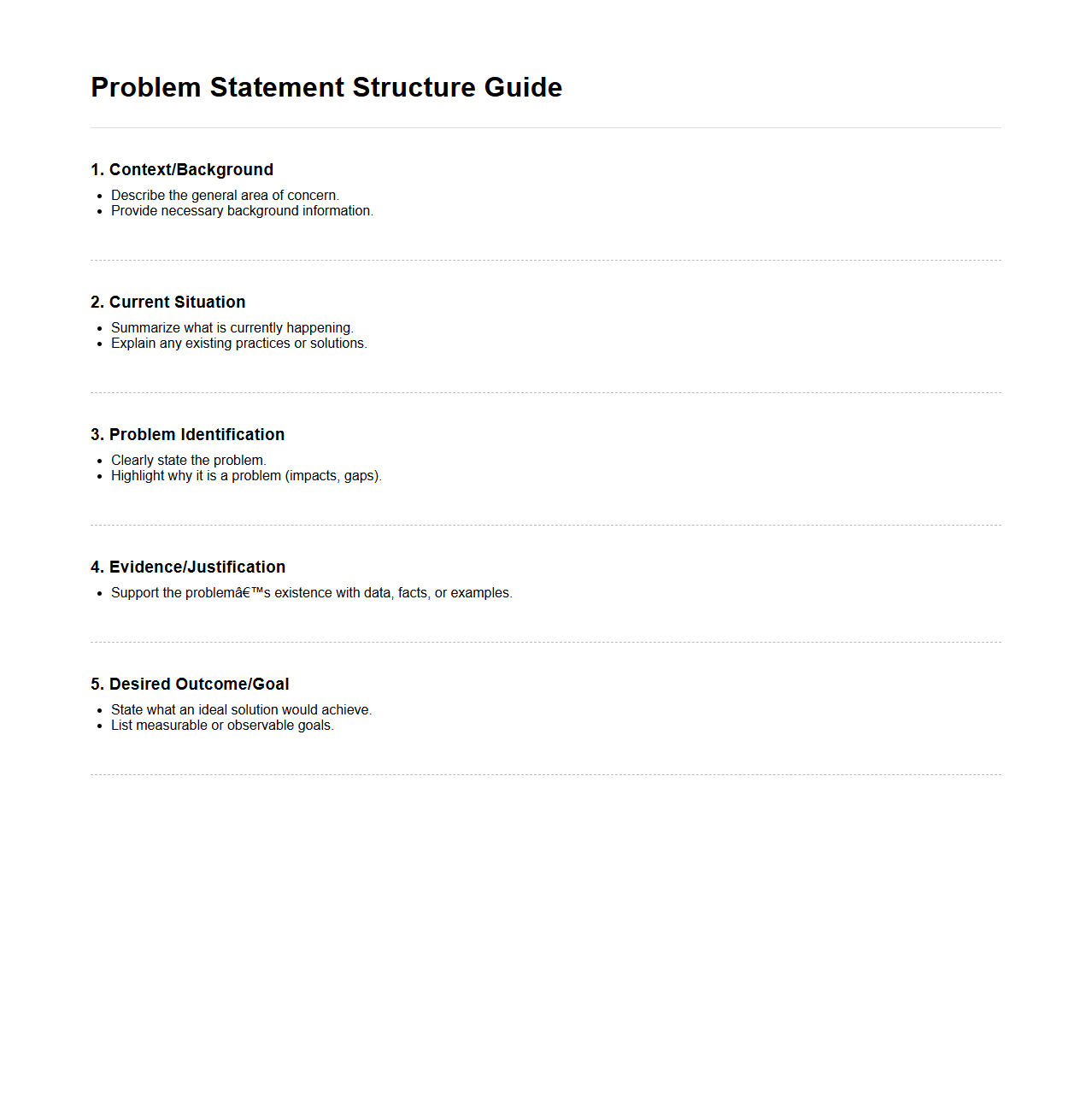 Problem Statement Structure Guide