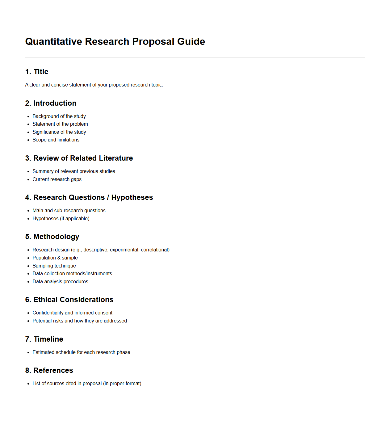 Quantitative Research Proposal Guide