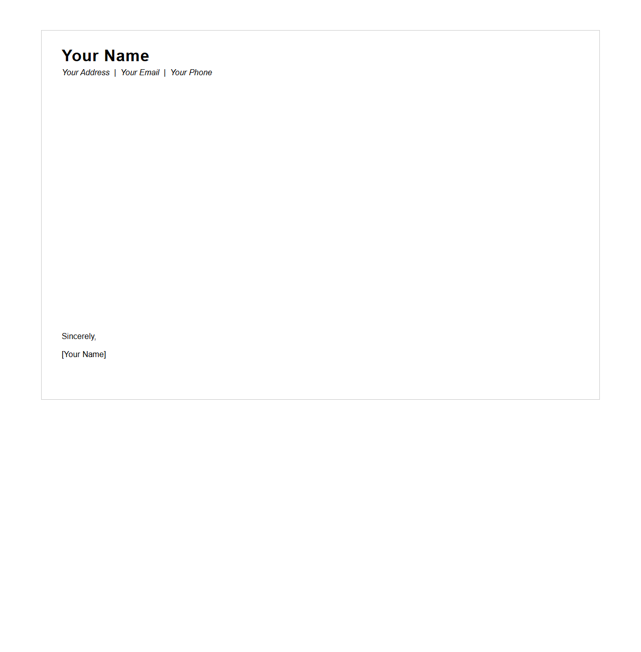 Blank Letterhead Template for Personal Use