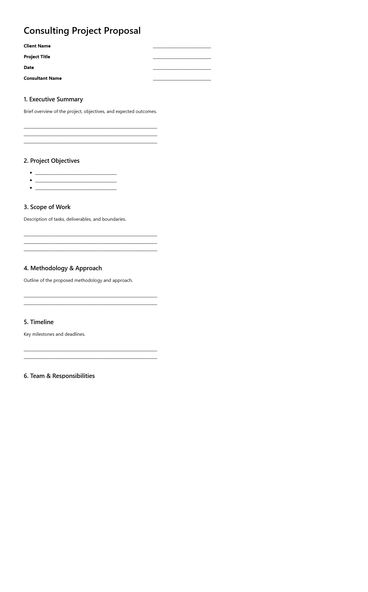 Standard Consulting Project Proposal Blueprint