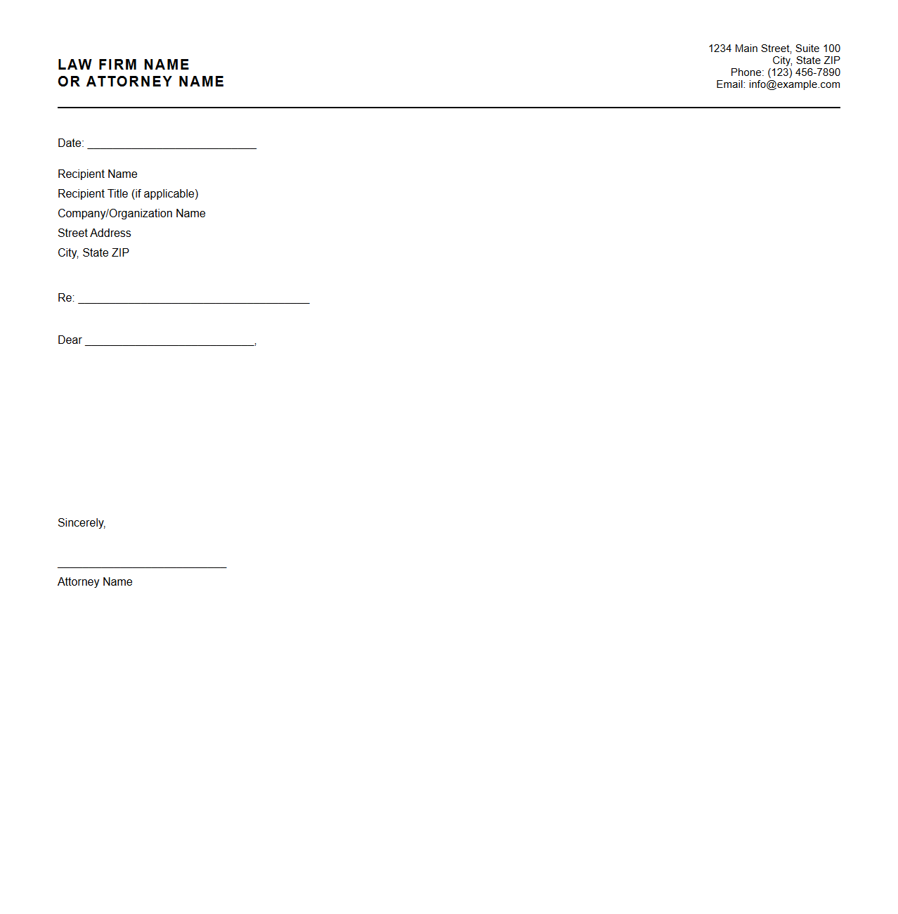 Generic Legal Letterhead Blank