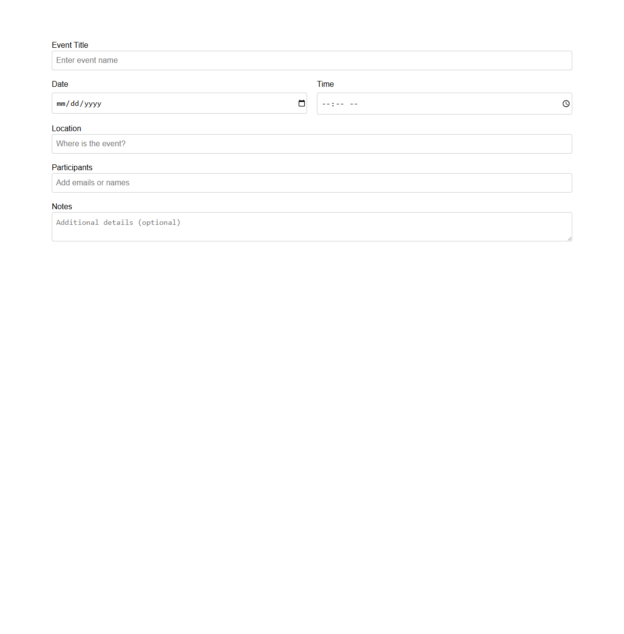 Minimalistic Scheduling Form Template