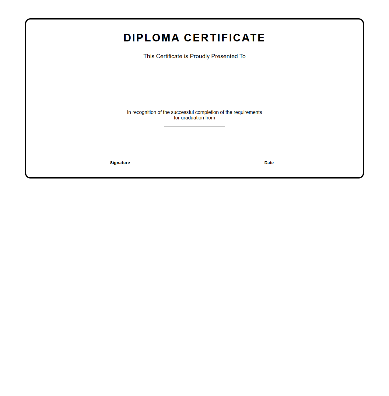 Simple Diploma Certificate Frame for Graduates