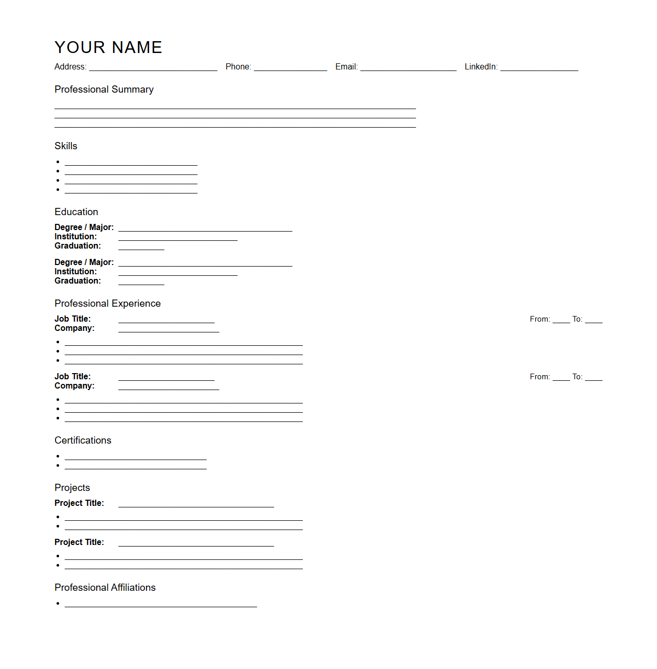 Blank Industrial Engineering Resume Example for Manufacturing Jobs