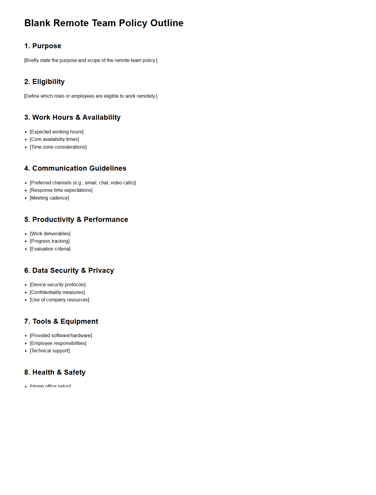 Blank Remote Team Policy Outline